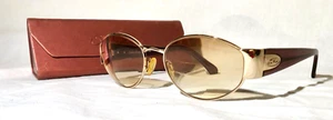 Sophia Loren Cortina Eyeglass frames Gold metal brown plastic eyewear glasses - Picture 1 of 11
