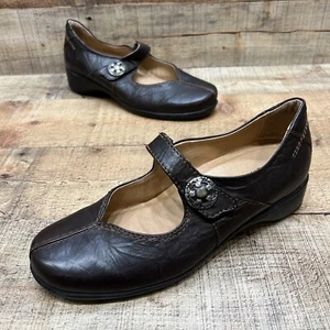 Sanita Womens Brown Leather Mary Jane Slip On Comfort Shoes Size 39 - Picture 1 of 6