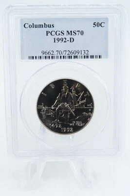 1992-D PCGS MS70 Columbus Modern Commemorative Half Dollar 50C - Image 1 of 2