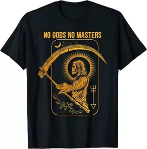 NUEVA CAMISETA LIMITADA No Gods No Masters Satanic Evil Baphomet Death - HECHA EN EE. UU. - Imagen 1 de 12