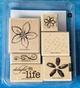 STAMPIN’ UP! FREUDE IM LEBEN NEU IM KARTON STEMPELSET 6-TEILIG SAMMELALBUM KUNST 2007 - Bild 1 von 8