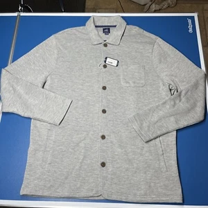 NWT JOHNNIE-O $248 TUDOR KNIT SWEATER JACKET IN LIGHT GRAY SZ XL - Picture 1 of 7