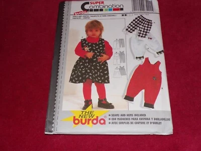 🌺  BURDA #3421 - BABY GIRLS JUMPER - OVERALLS & PULL ON PANTS PATTERN  6M-3  FF - Image 1 of 2
