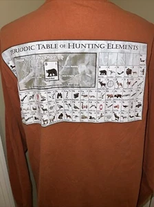 Men’s Columbia Periodic Table Hunting Elements Orange Long Sleeve-Shirt Size L - Picture 1 of 8