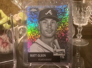 2022 Topps Chrome Platinum Black and White Mini Diamond Matt Olson - Picture 1 of 2