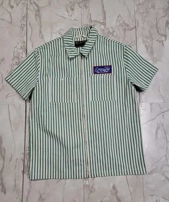 Винтажный Empyre в полоску зеленый молнии Y2K Skater тяжелая обязанность фланель мужчин средний - Изображение 1 из 4