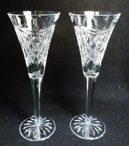 2 WATERFORD CRYSTAL "CUT OF THE CENTURY" CHAMPAGNE FLUTES (MINT) - Picture 1 of 4