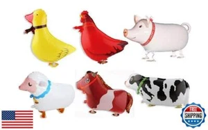 Borang Pack of 6 Walking Animal Balloons Farm Animal Balloon Birthday Party B - Picture 1 of 5