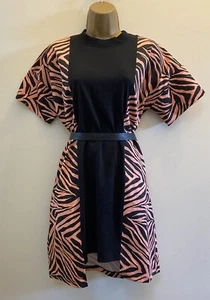 ASOS Made In Kenya Black Pink Oversized T Shirt Dress New With Tags Size XS - Picture 1 of 14
