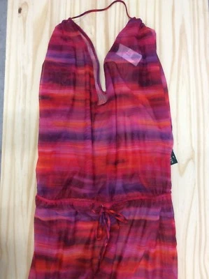 Lauren Ralph Lauren 女式泳装束腰外衣,粉色多长袍 M 码 — 第 1/4 张图片