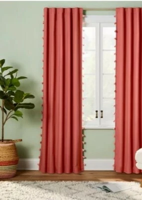 Panel de una ventana Pillowfort rosa oscuro borla apagón bloqueo de luz ~ 42 × 84 Foto 1 de 4