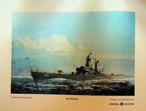 Programa de electrónica submarina USS Virginia Print General Electric - Imagen 1 de 1
