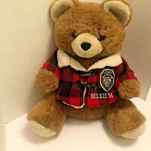 Vintage Plush Christmas Belkie Bear '94 Greensboro,NC Police Patch Belk Stores - Picture 1 of 5