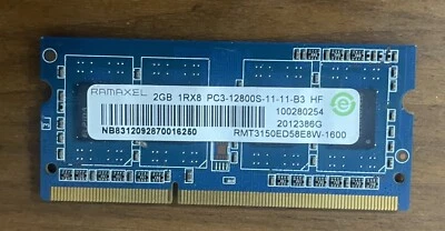 Ramaxel 2gb 1rx8 PC3-12800S-11-11-B3 HF - Image 1 of 2