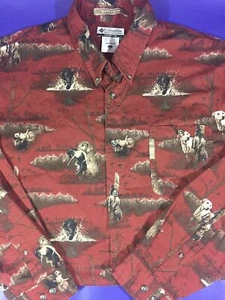 Men’s XL Columbia River Lodge LS Shirt Red Puppy - Picture 1 of 3