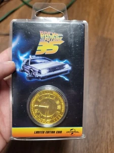 Back To The Future 35th Anniversary Limited Edition Coin Gold Colored - Picture 1 of 5