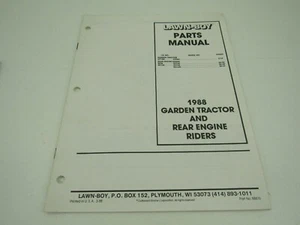 1988 Lawn Boy Garden Tractor and Rider Parts Manual GT18H RE8e RE12e - Picture 1 of 3