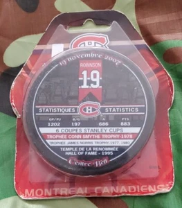 LARRY ROBINSON MONTREAL CANADIENS LEGENDS COLLECTION STATS PUCK NHL 🇸🇰 - Picture 1 of 9
