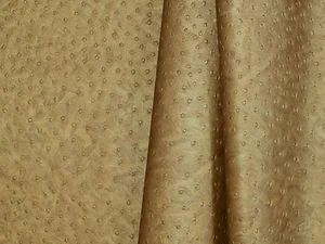 Tela de cuero sintético de vinilo dorado avestruz Met para uso en tapicería de automóviles o interiores - Imagen 1 de 3