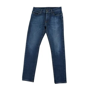 Pantalones de mezclilla ajustados elásticos lavado oscuro azul 30x28 Mott & Bow para hombre - Imagen 1 de 10
