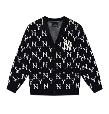 MLB Korea NY Yankees Monogram Cardigan Sweater Men's Medium RARE - Image 1 of 4