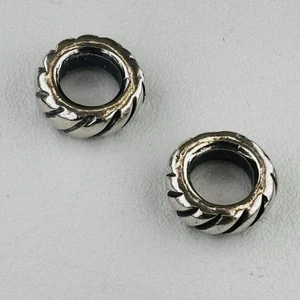 (Paar) PANDORA Zuckerstange Zwischenring Charm Stil # 790156 im Ruhestand - Bild 1 von 5