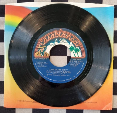 Chocolate City 7" 45 by Parliament vinyl 1975 VG+ NB831 Casablanca Records Foto 1 de 2