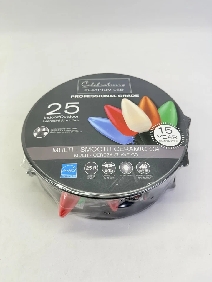 Celebrations Platinum Christmas LED Light Set 25 Bulbs Multicolored Holiday - Image 1 of 2