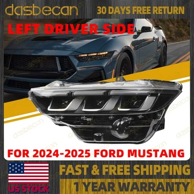 Left Driver Side LED Headlight Lamp LH For Ford Mustang 2024-2025 PR3B-13006-AJ - Image 1 of 4