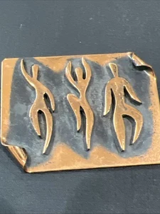 Vintage Rebajes Modernist Copper Brooch PREOWNED/USED Rebajes Dancers - Picture 1 of 8