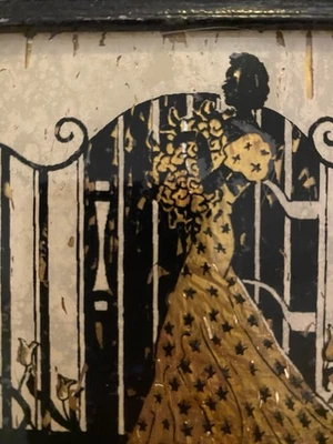 Reverso Vidrio Art Deco Mujer Negra Americana Muy Raro Foto 1 de 4