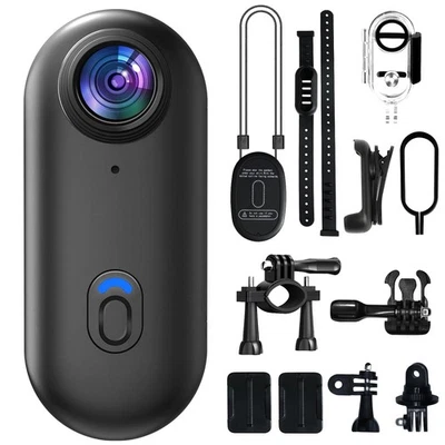 DAHOCAMGO 4K Mini Body Camera,64GB Action Snap Cam, POV Snapcam,Thumb Size Hands Free R...