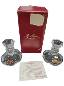 Gorham Classique Cristal Candelabro Par Estilo Nº C498 H 3" Nuevo - Imagen 1 de 3