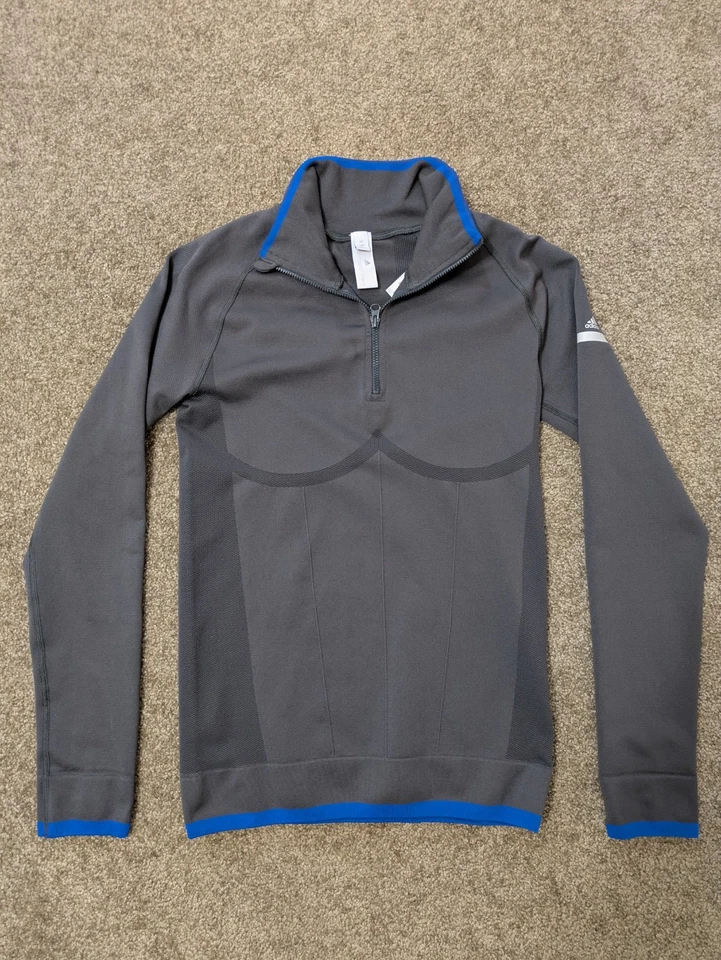 Adidas Stella McCartney Sweatshirt Women's Medium Gray Pullover 1/4 Zip Fitted  - Image 1 of 4