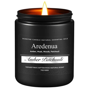 Amber Patchouli Candle, Masculine Candle - Manly Scented Candles for Home, Ar... - Picture 1 of 7