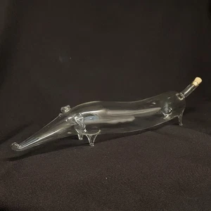 Vintage Bols Blown Glass Dachshund Dog Barware Decanter With Corks Made In Italy - Picture 1 of 24