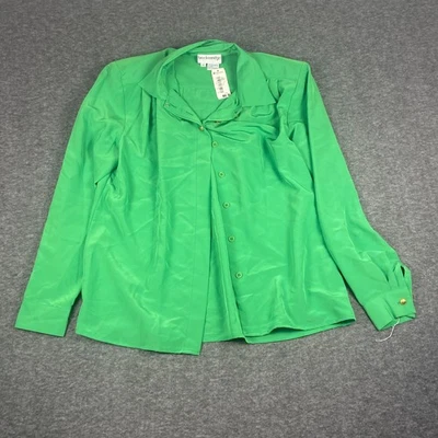 Breckenridge Dillard's зеленый кнопка спереди блузка женский размер 10 винтажный новый с Ярлыками - Изображение 1 из 4