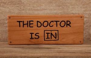 The Doctor Is In Wood Lucy plaque sign, Handmade, Snoopy, Woodstock, Peanuts - Picture 1 of 5