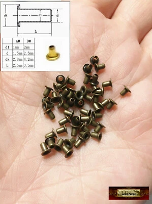 M00794-B MOREZMORE 50 Small Tiny 2 mm Bronze Eyelets Grommets Doll Mini - Image 1 of 3
