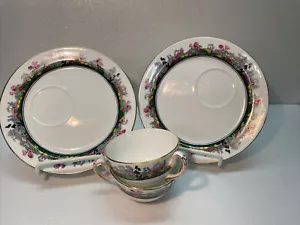 Adderleys LTD Springtime Tea Sandwich plate Tea cup Set Of 6 Hand Painted Rare - Picture 1 of 14