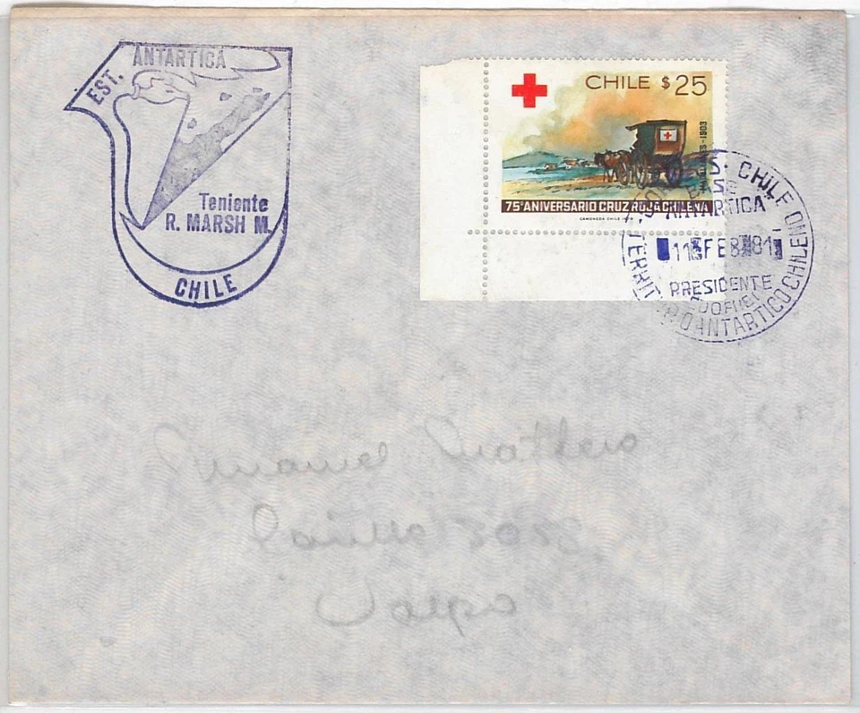 45628 - CHILE - HISTORIA POSTAL - PORTADA 1981 - CRUZ ROJA POLAR ANTÁRTICO Foto 1 de 1