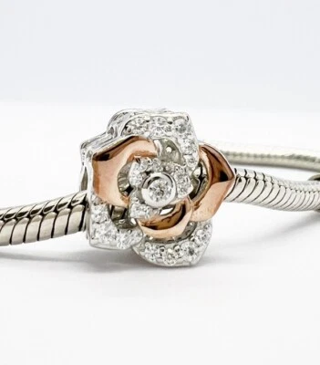 💖 Hermoso Dije Flor Rosa Brillante Genuino Plata de Ley 925 💖 Foto 1 de 4