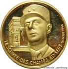 W5198 Rare Medal Général de Gaulle Champs Elysées 1944 Or Gold 999% Proof
