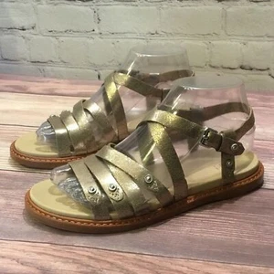 Frye Andora Concho Strappy Sandal Metallic Shimmer Studded Women’s Size 6 - Picture 1 of 10