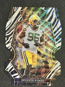 2022 Select Football Devante Wyatt RC Die Cut Zebra Prizm Green Bay Packers - Picture 1 of 2