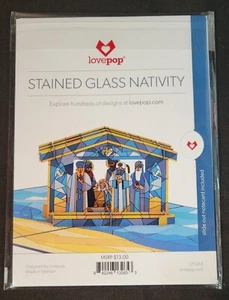 Love Pop Stained Glass Nativity 3D Card - Picture 1 of 2