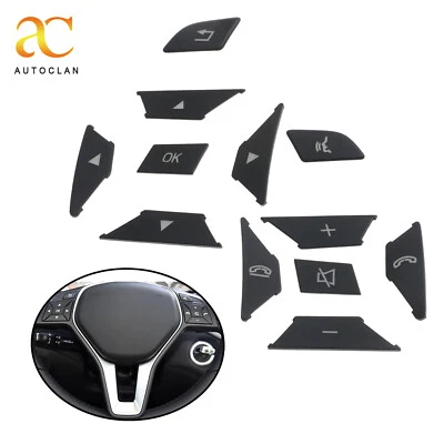 Steering Wheel Button Decorative Sticker Black for Mercedes-Benz SL500 2013-2016 - Image 1 of 4