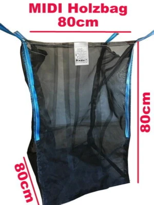 PACK24 5x MIDI Premium Woodbag Holzbag 80x80x80cm für Kaminholz Brennholz