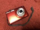 Nikon Coolpix S205 Slim Compact Digital Camera Red w/ Battery TESTED No Charger