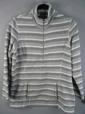 REI кооператив женщин L длинным рукавом половина молнии пуловер свитер в полоску узор - Изображение 1 из 4